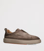 Santoni Beige Leather Clean Icon Victory Sneakers