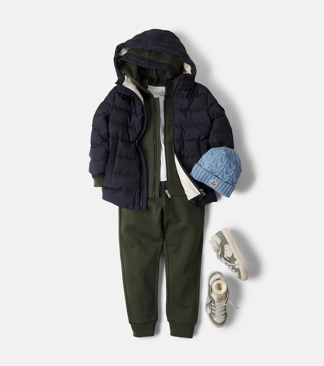 Moncler Enfant - Logo cable-knit virgin wool beanie