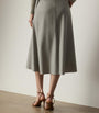Ralph Lauren Collection Grey Wool Dee Midi Skirt