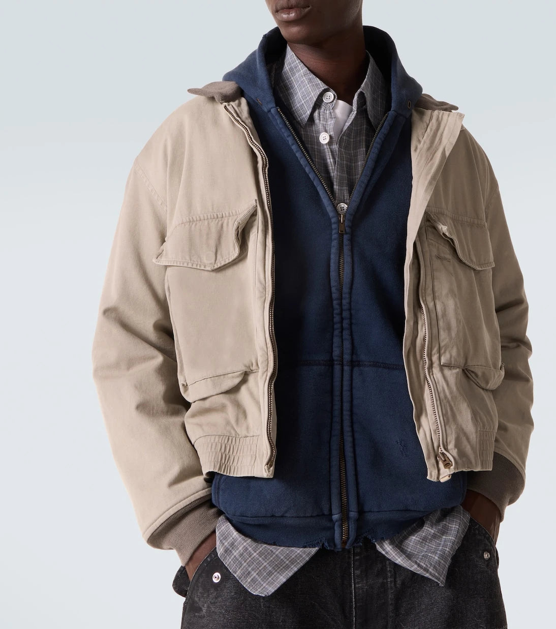 A.Presse - Vintage cotton zip-up hoodie