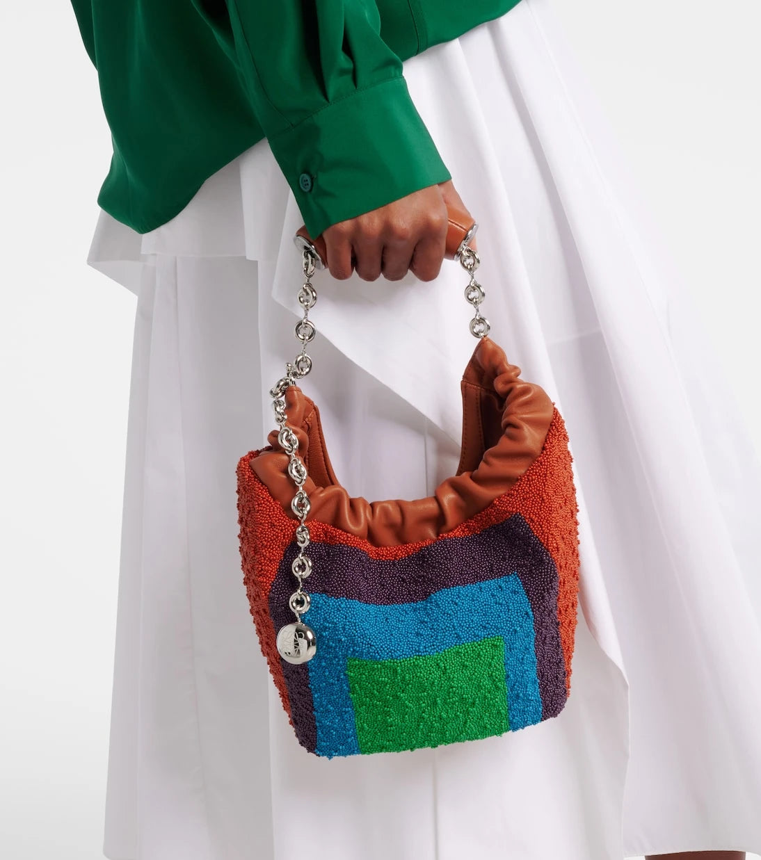 Loewe - Squeeze Mini beaded leather tote bag