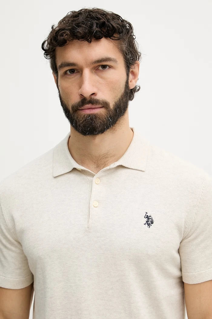U.S. Polo Assn. тениска с яка мъжка памучна COMBED SS