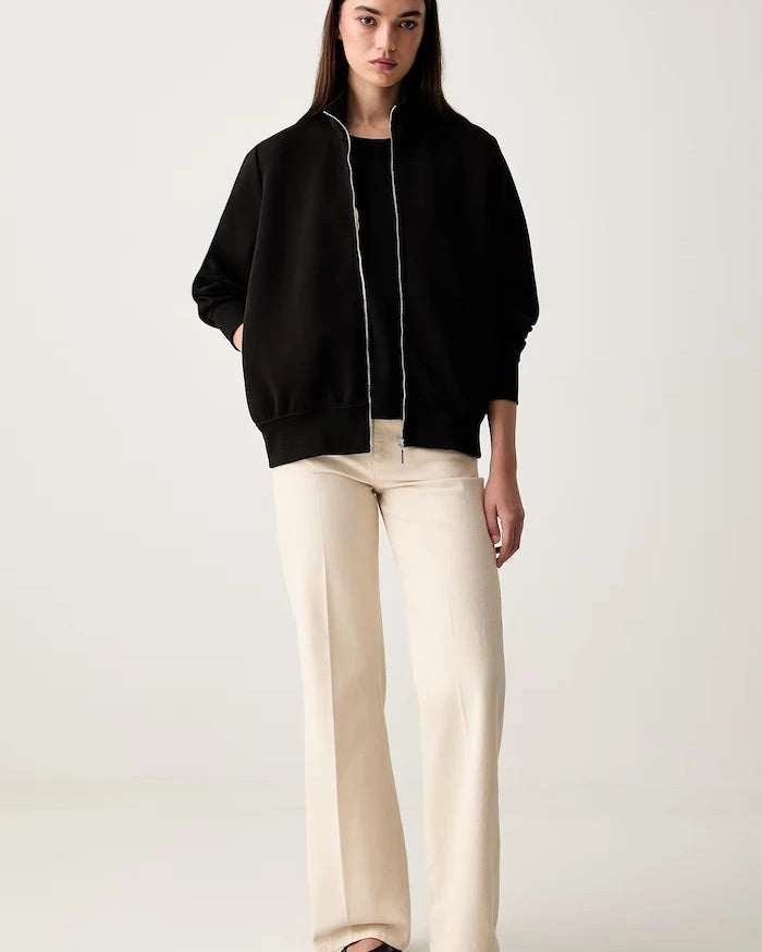 MM by Max Mara fermuarlı kadın pamuklu sweatshirt MMLVOLUME