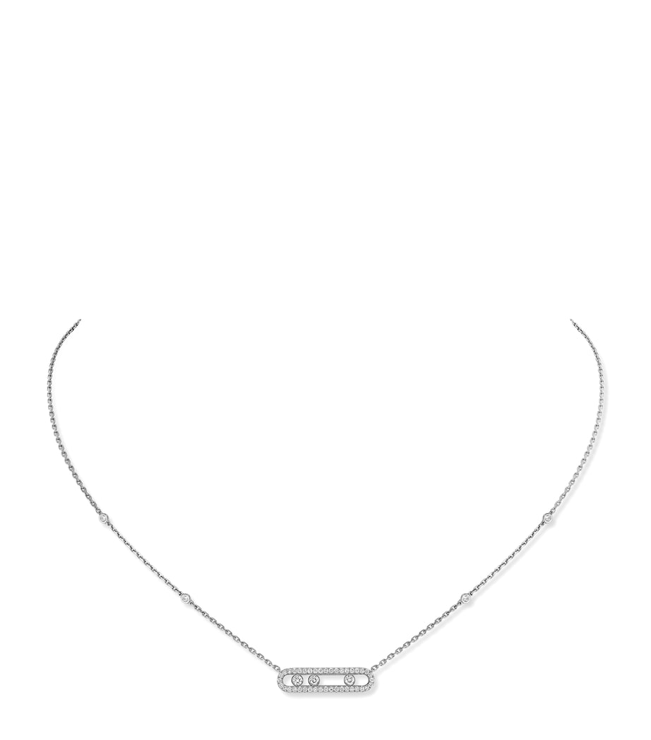 White Gold and Diamond Baby Move Classique Pavé Necklace