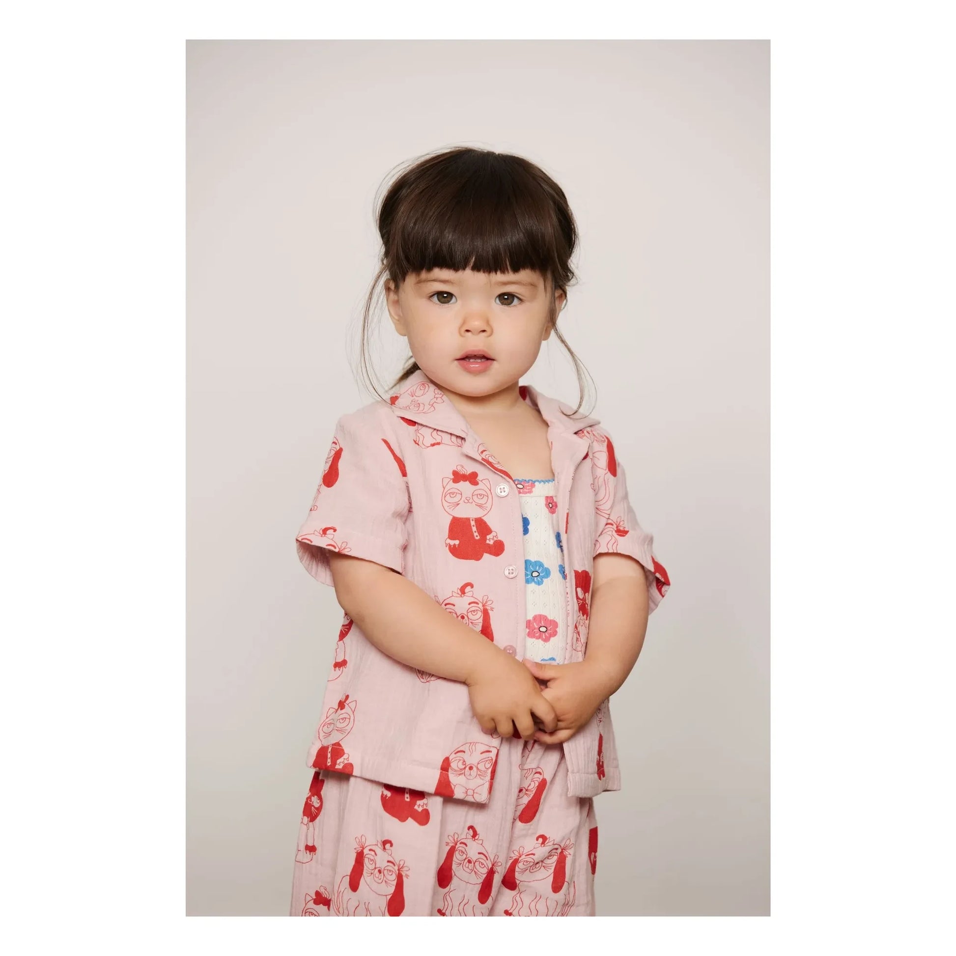 Mini Rodini - Organic Cotton Animal Pants | Pink