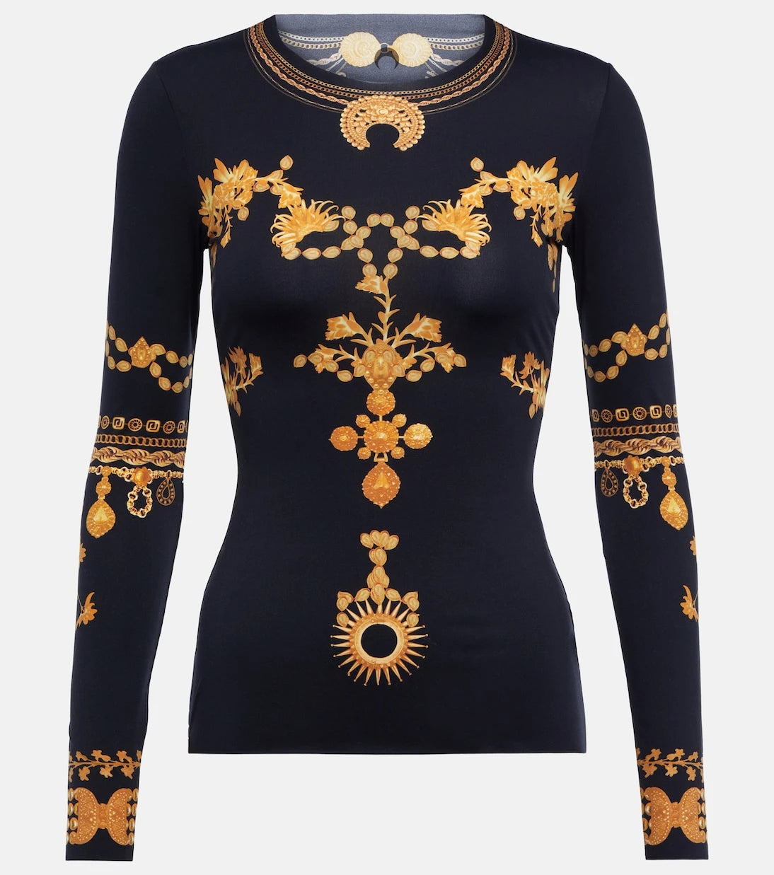 Marine Serre - Printed jersey top