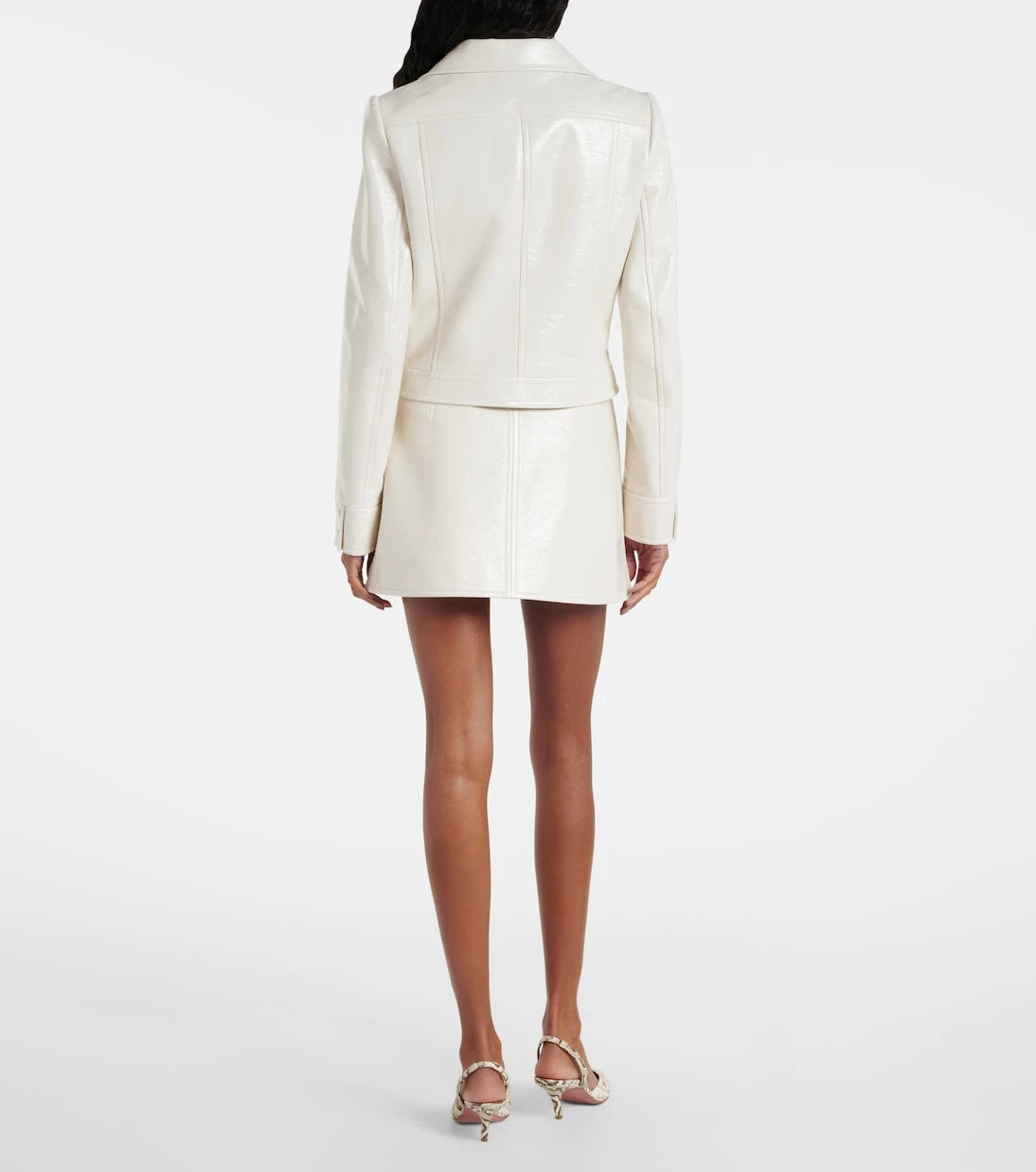 Courrèges - Logo faux leather jacket