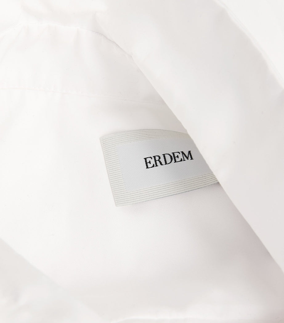 White Cotton Embroidered Midi Dress