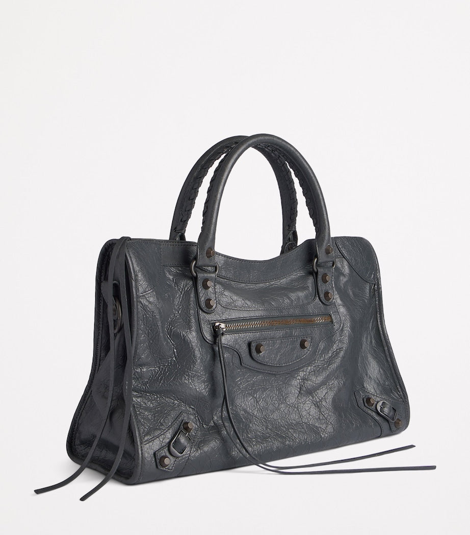 Balenciaga Grey Medium Leather Le City Top-Handle Bag
