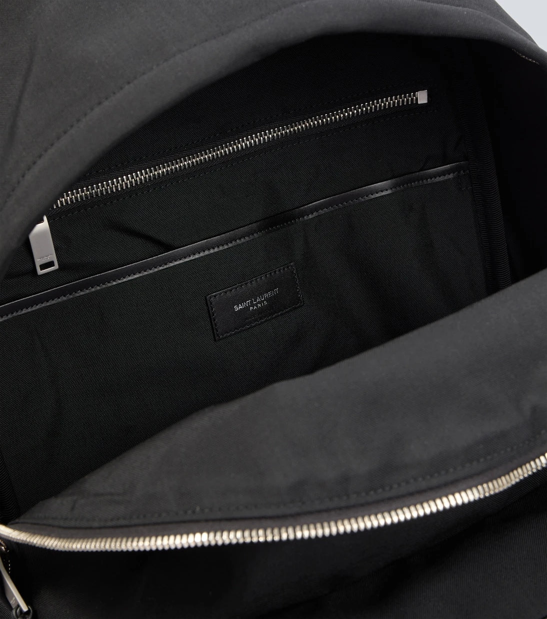 Saint Laurent - City leather-trimmed canvas backpack