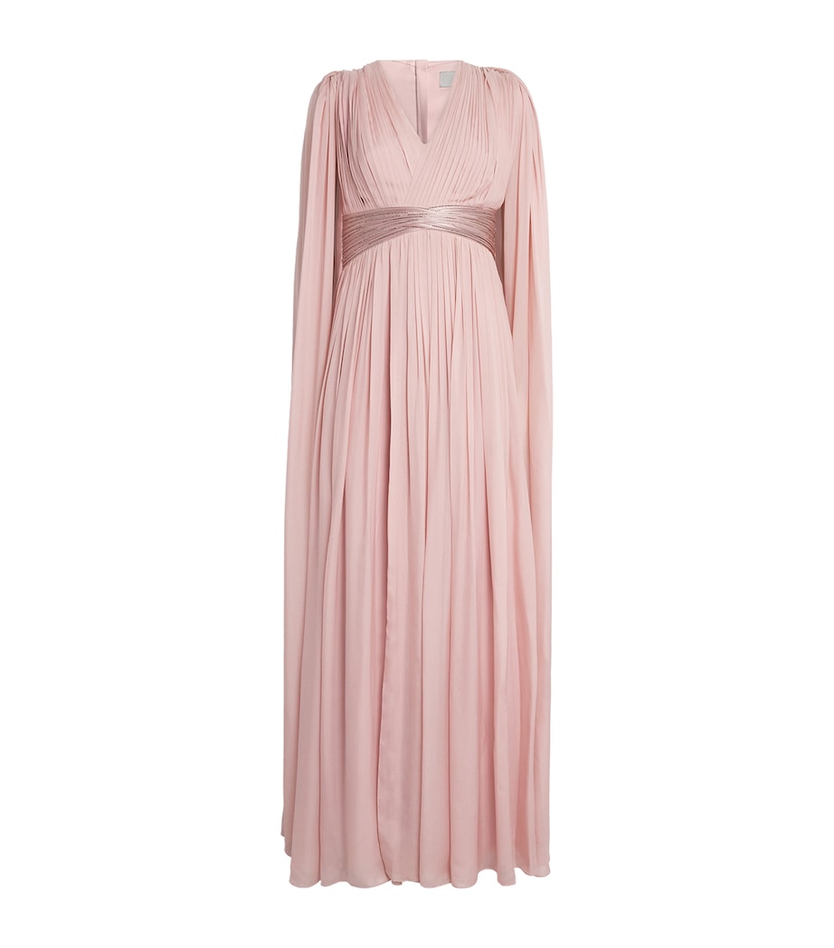 Gaurav Gupta Pink Silk Chiffon Cape Roz Gown