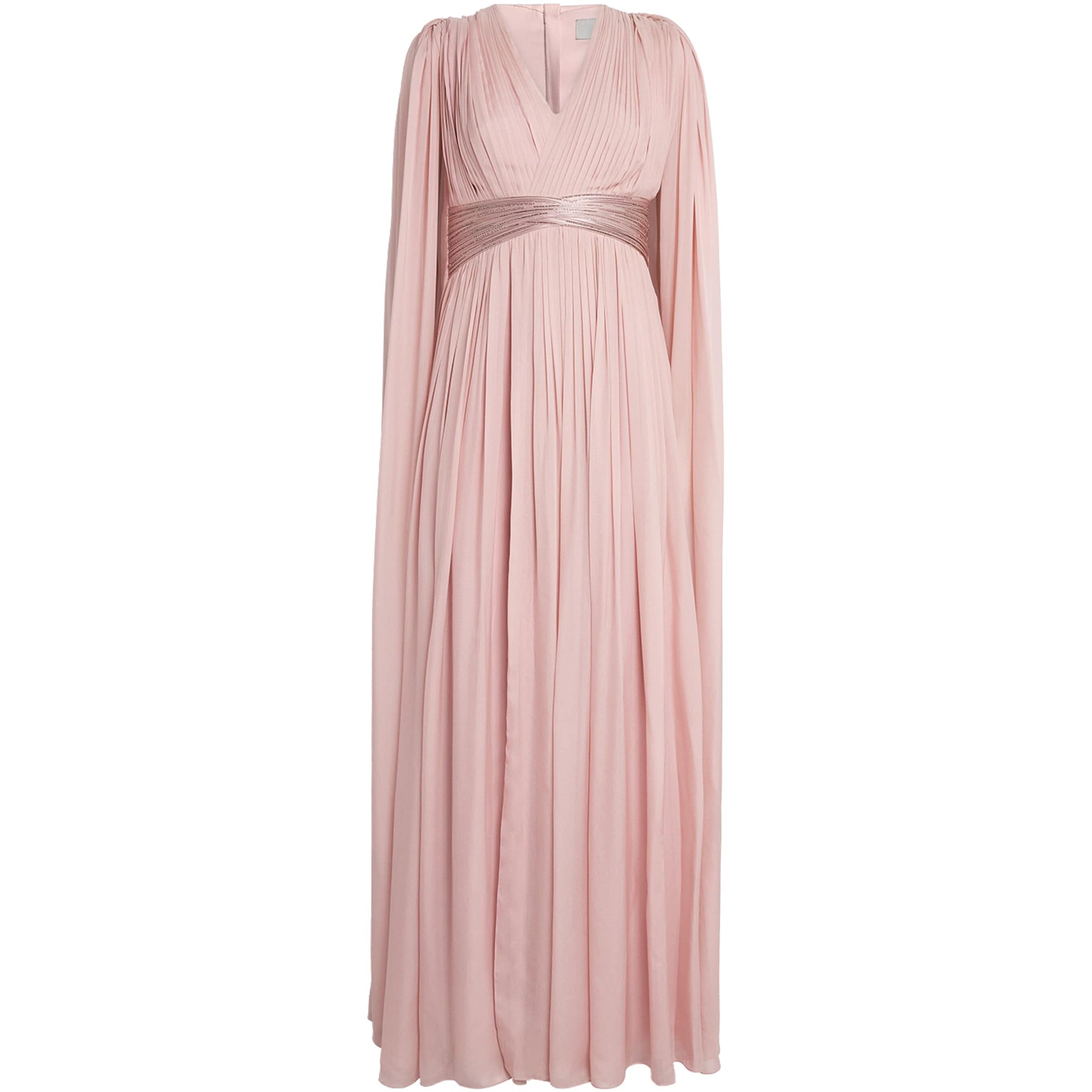 Gaurav Gupta Pink Silk Chiffon Cape Roz Gown