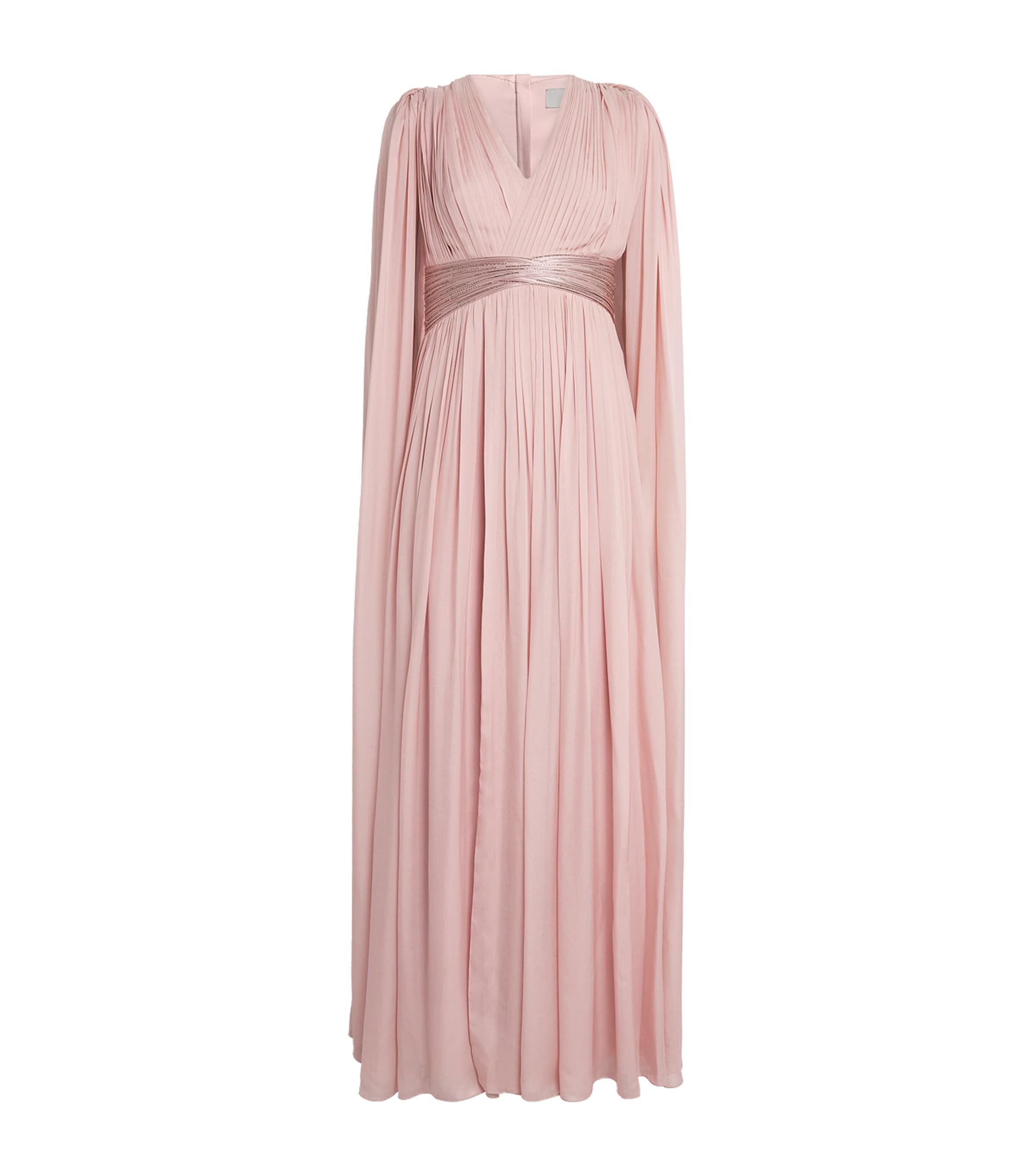 Gaurav Gupta Pink Silk Chiffon Cape Roz Gown
