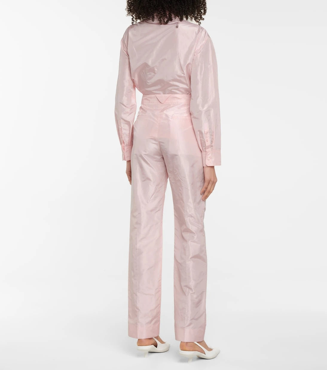 Prada - High-rise straight silk taffeta pants