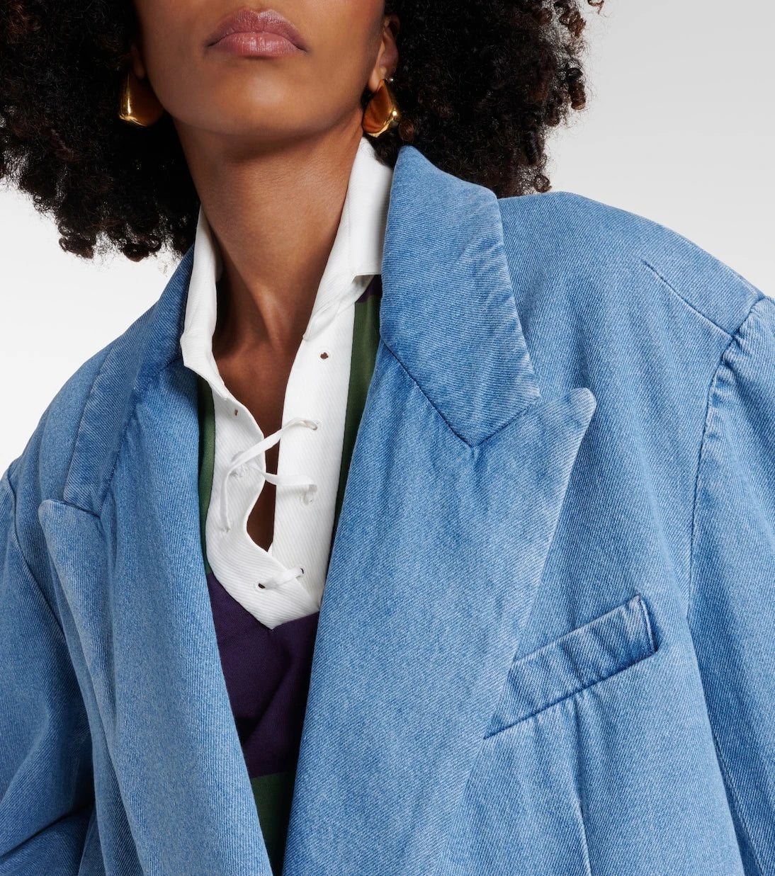 Dries Van Noten - Oversized denim blazer