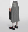 Thom Browne Grey Pleated Midi Skirt