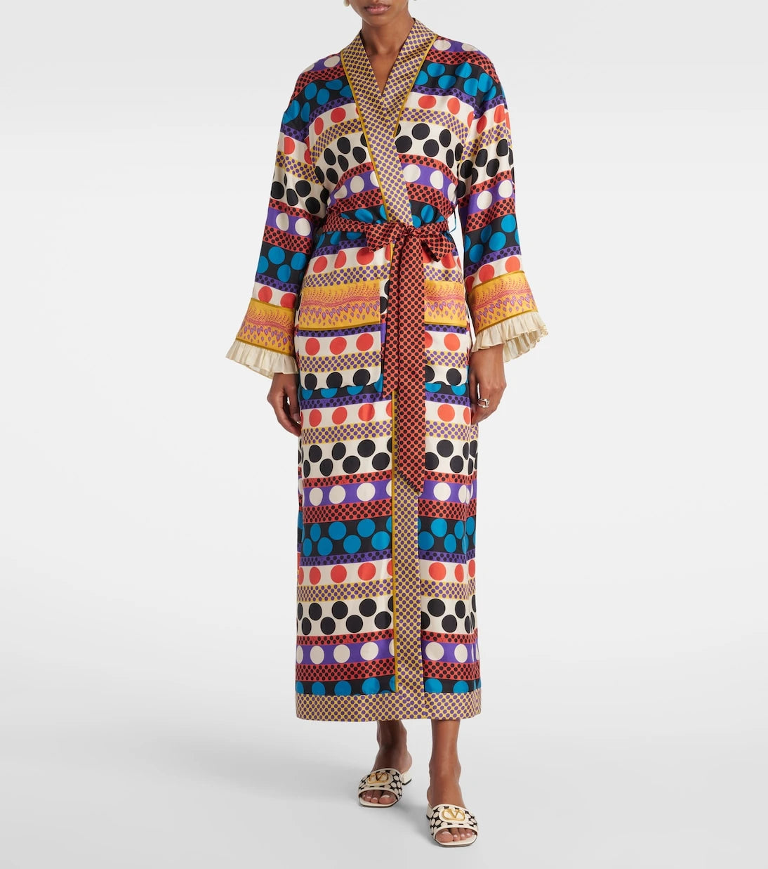 Valentino - Polka-dot silk beach cover-up