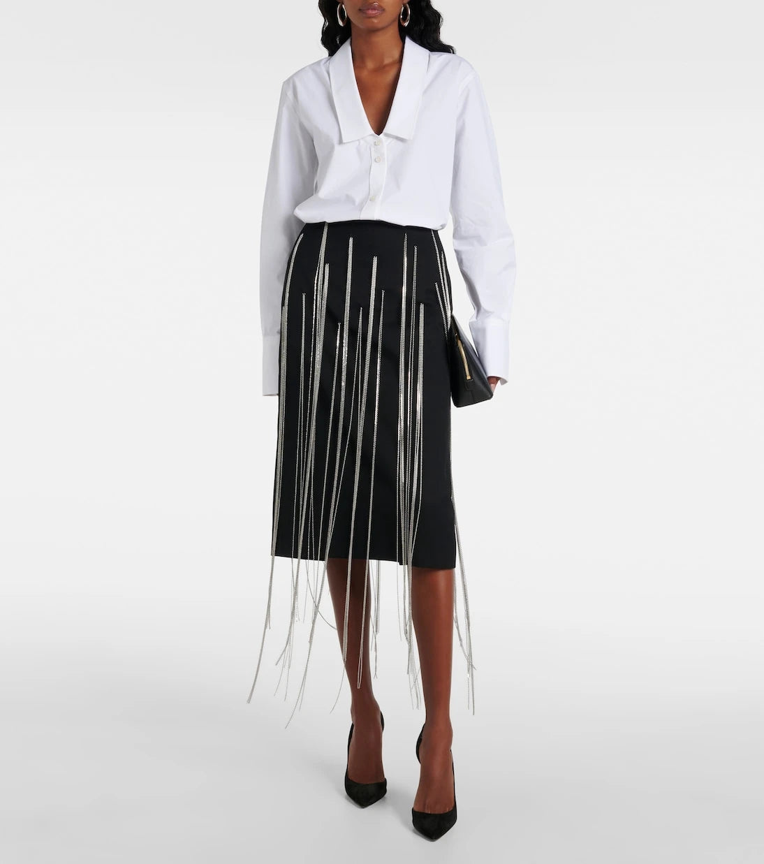 Victoria Beckham - Chain-detail midi skirt