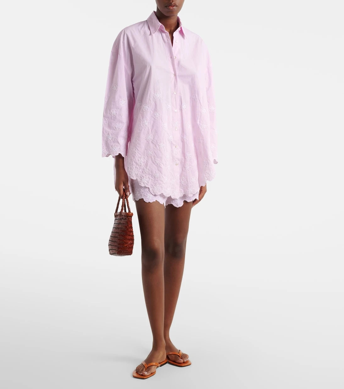Juliet Dunn - Embroidered cotton poplin shirt
