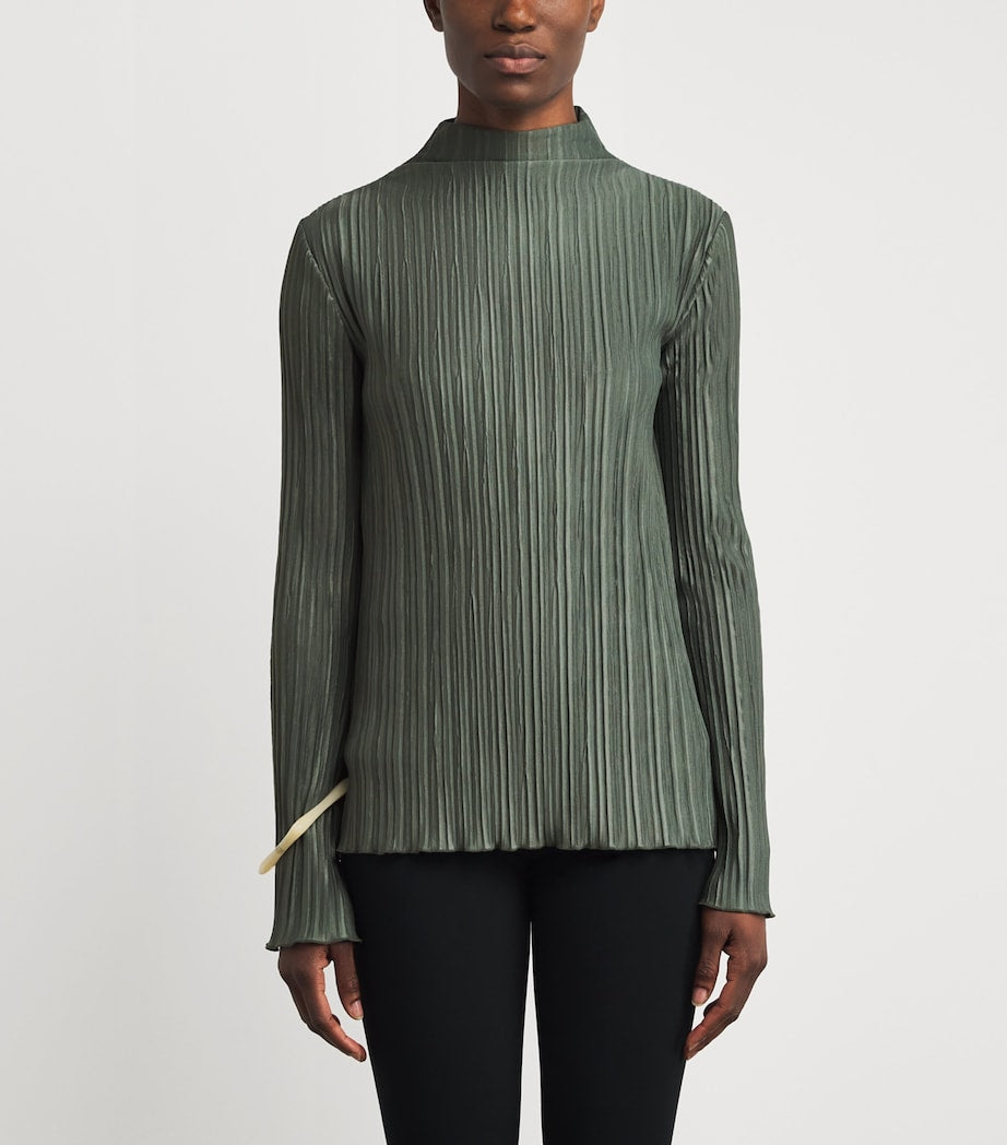 Green Plissé Abacus Top