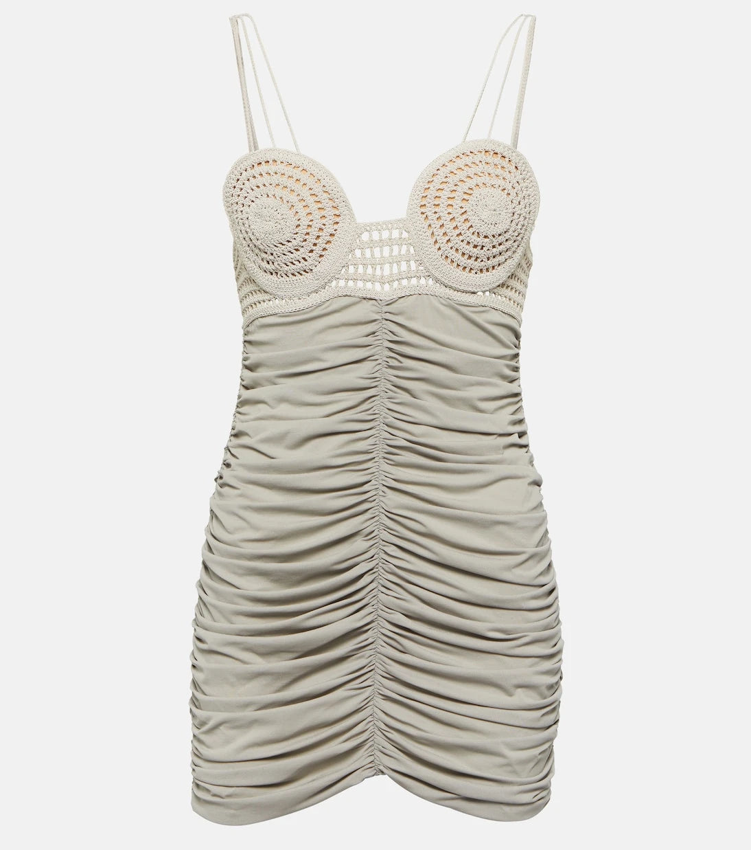 Magda Butrym - Ruched crochet and jersey minidress