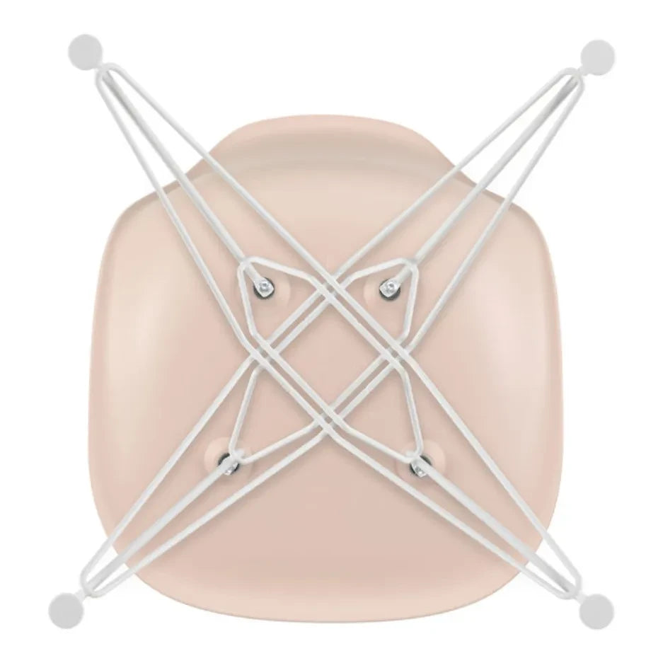 Vitra - DSR Plastic chair - white epoxy frame - Charles &amp; Ray Eames | Soft pink