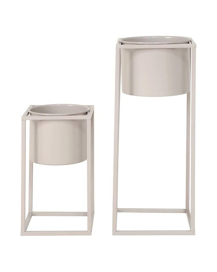 House Nordic Marla 17 x 31 / 19,5 x 50,5 cm (2 Parça) Izgaralı Saksı Seti