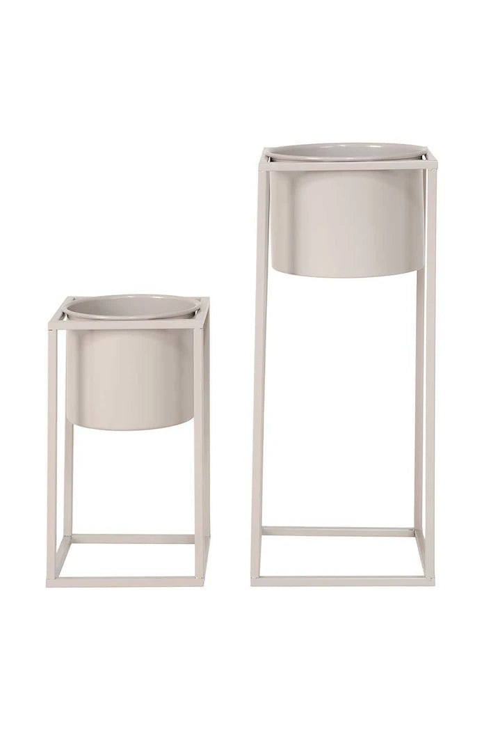 House Nordic Marla 17 x 31 / 19,5 x 50,5 cm (2 Parça) Izgaralı Saksı Seti