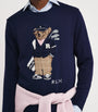 Cotton-Blend Polo Bear Sweater