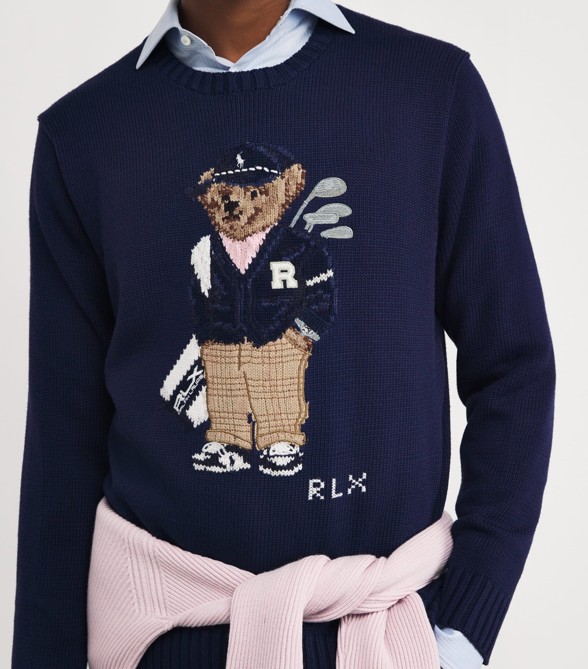 Cotton-Blend Polo Bear Sweater