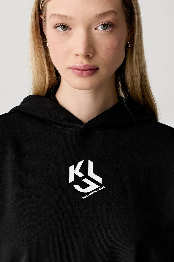 Karl Lagerfeld Jeans pamuklu kadın kapüşonlu sweatshirt