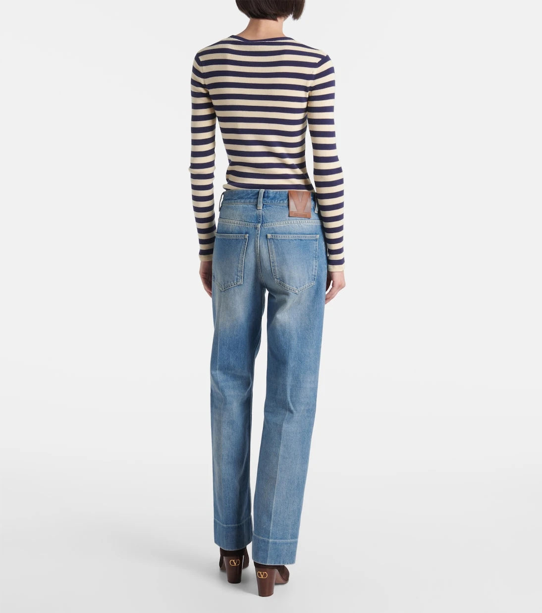 Valentino - Faded wide-leg jeans