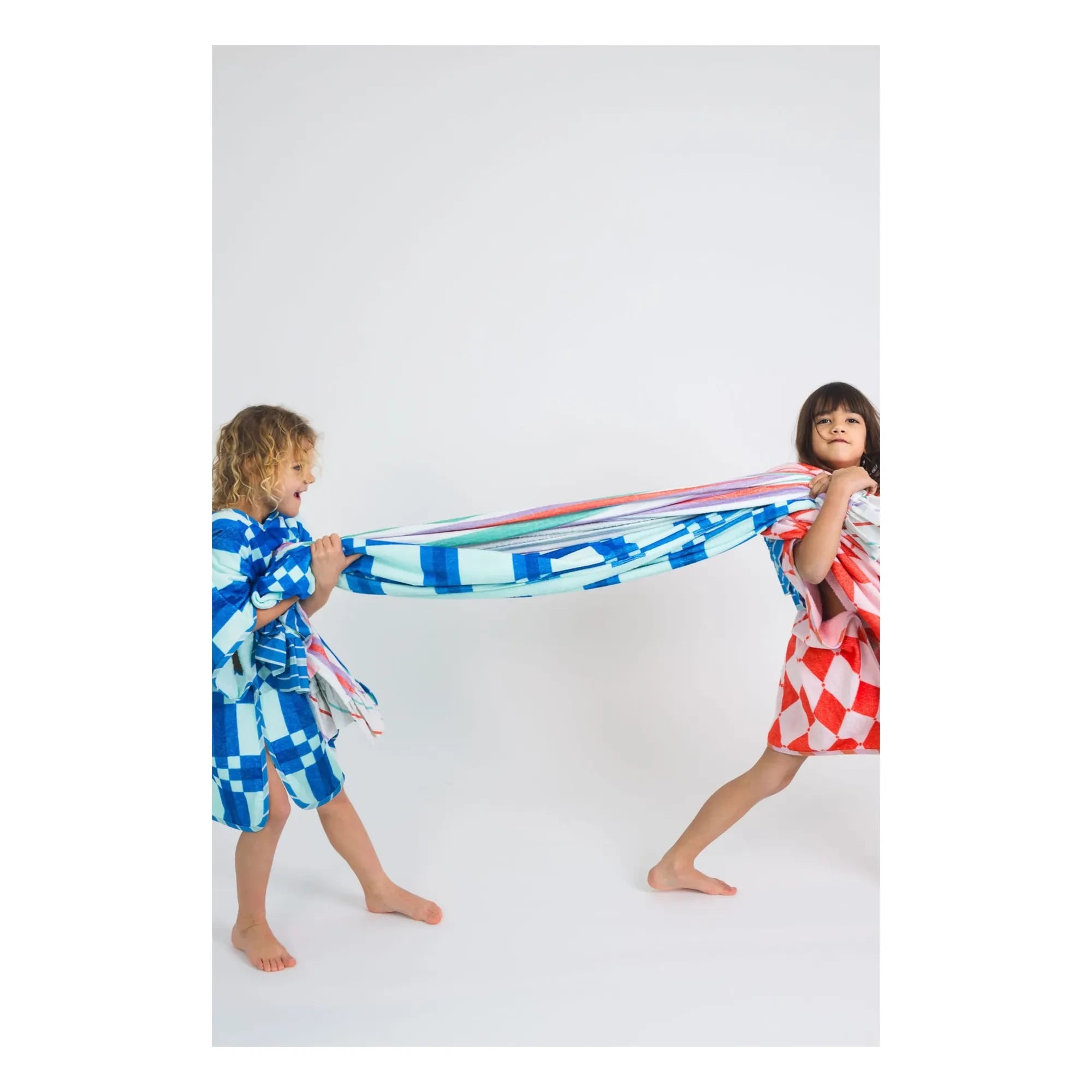 Jera Mini - Poncho de Bain Losanges Eponge  | Pink