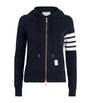 Navy 4-Bar Zip-Up Hoodie
