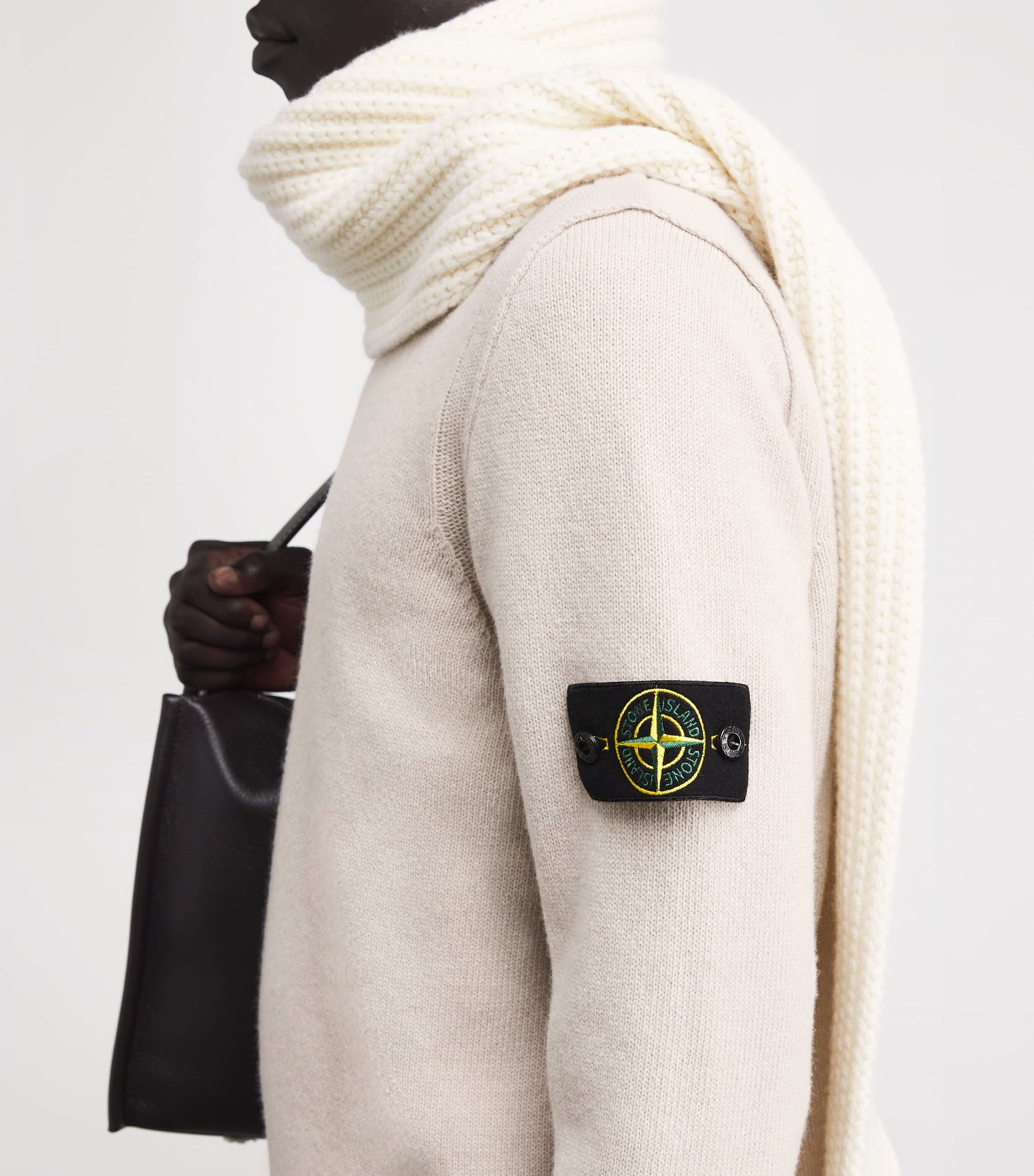 Beige Lambswool-Blend Sweater