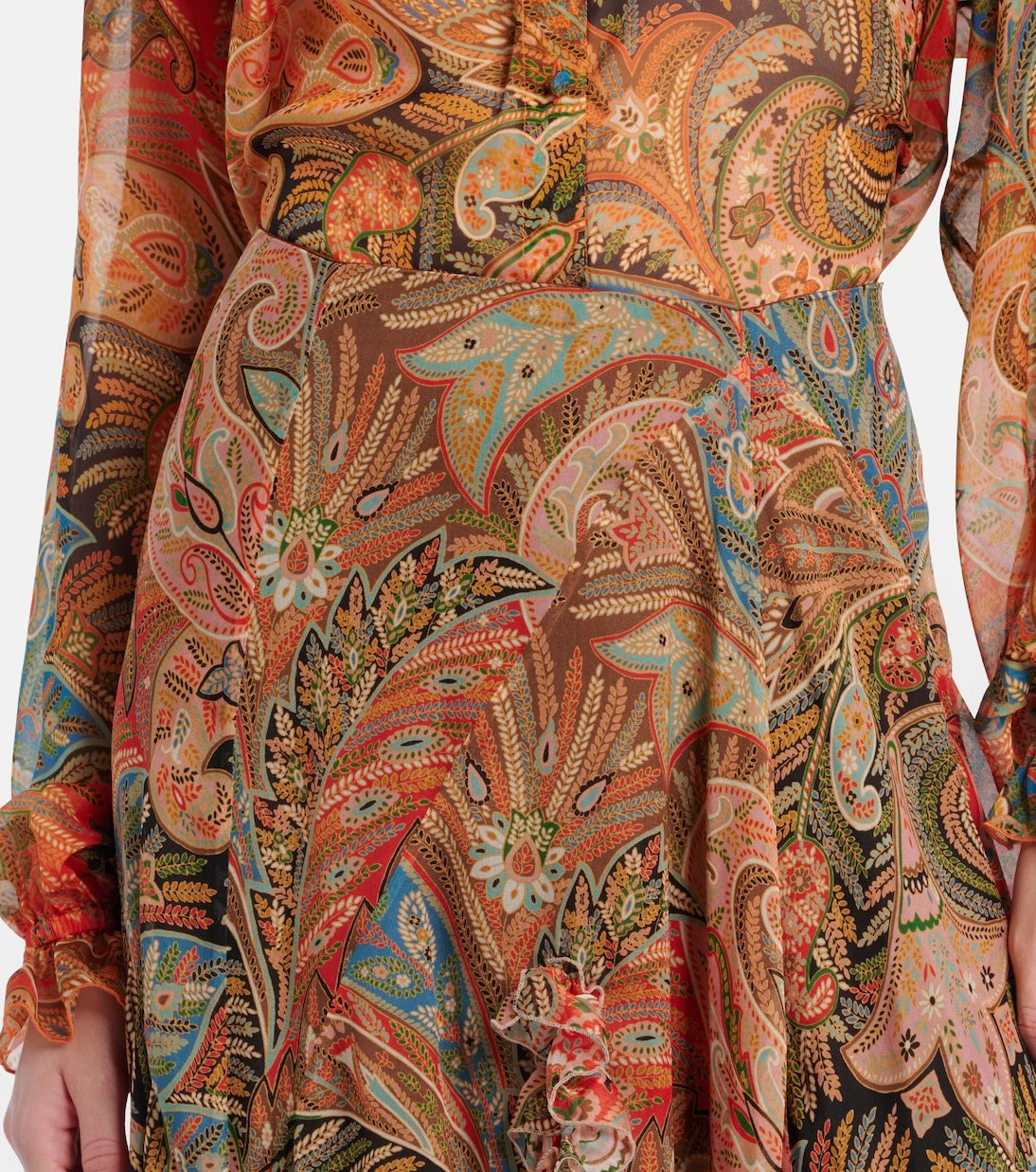 Etro - Printed silk maxi skirt