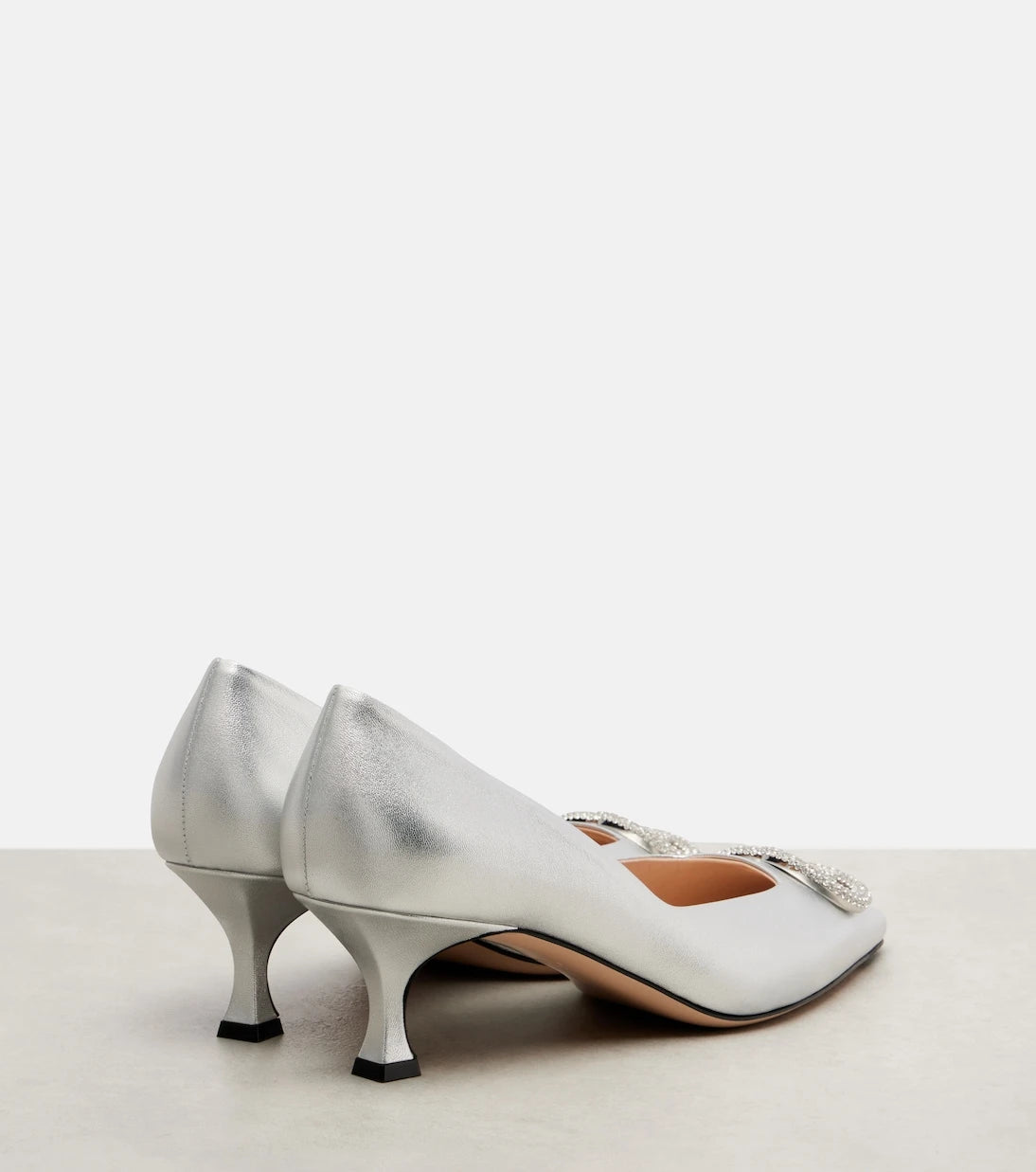 Gucci - Interlocking G 55 metallic leather pumps