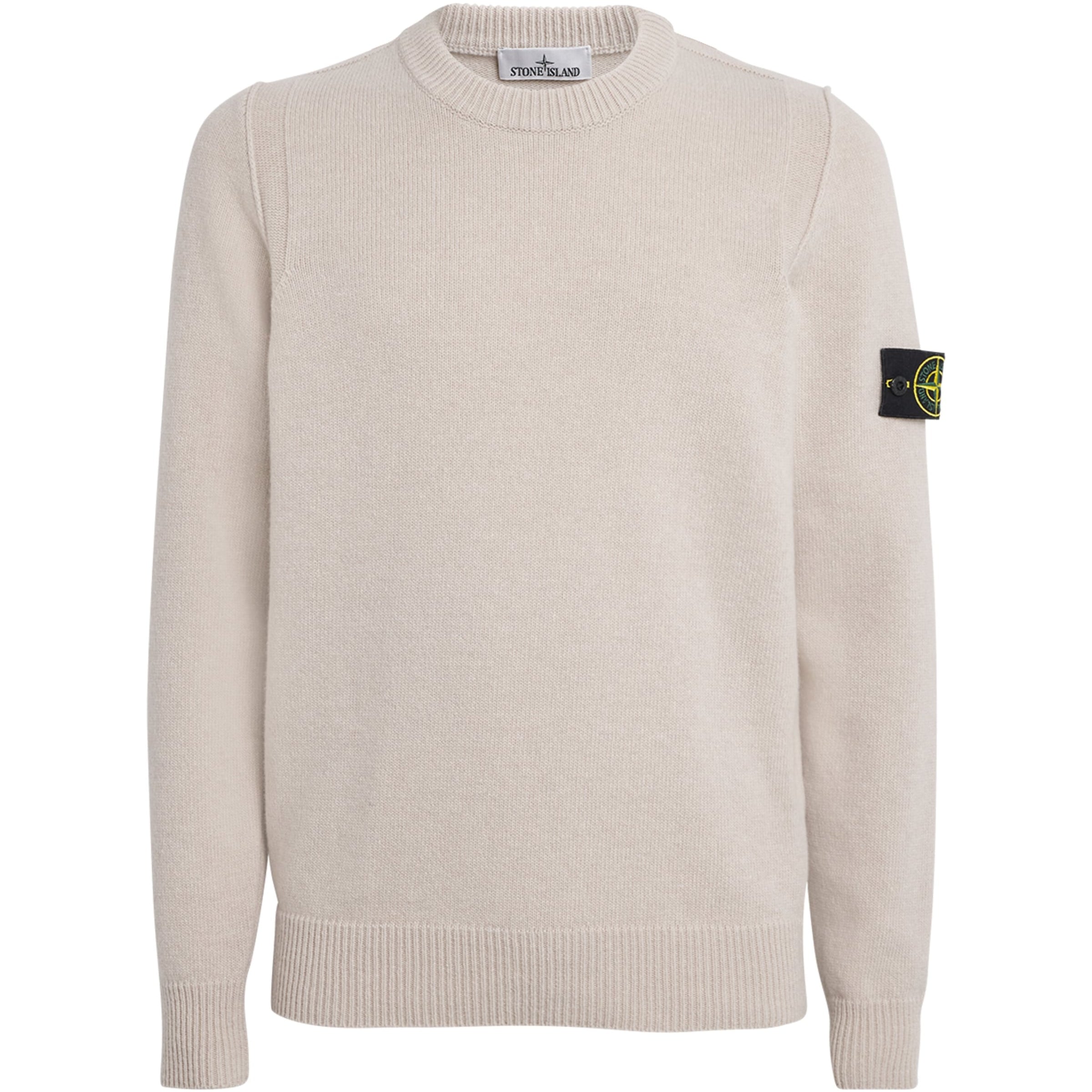 Beige Lambswool-Blend Sweater