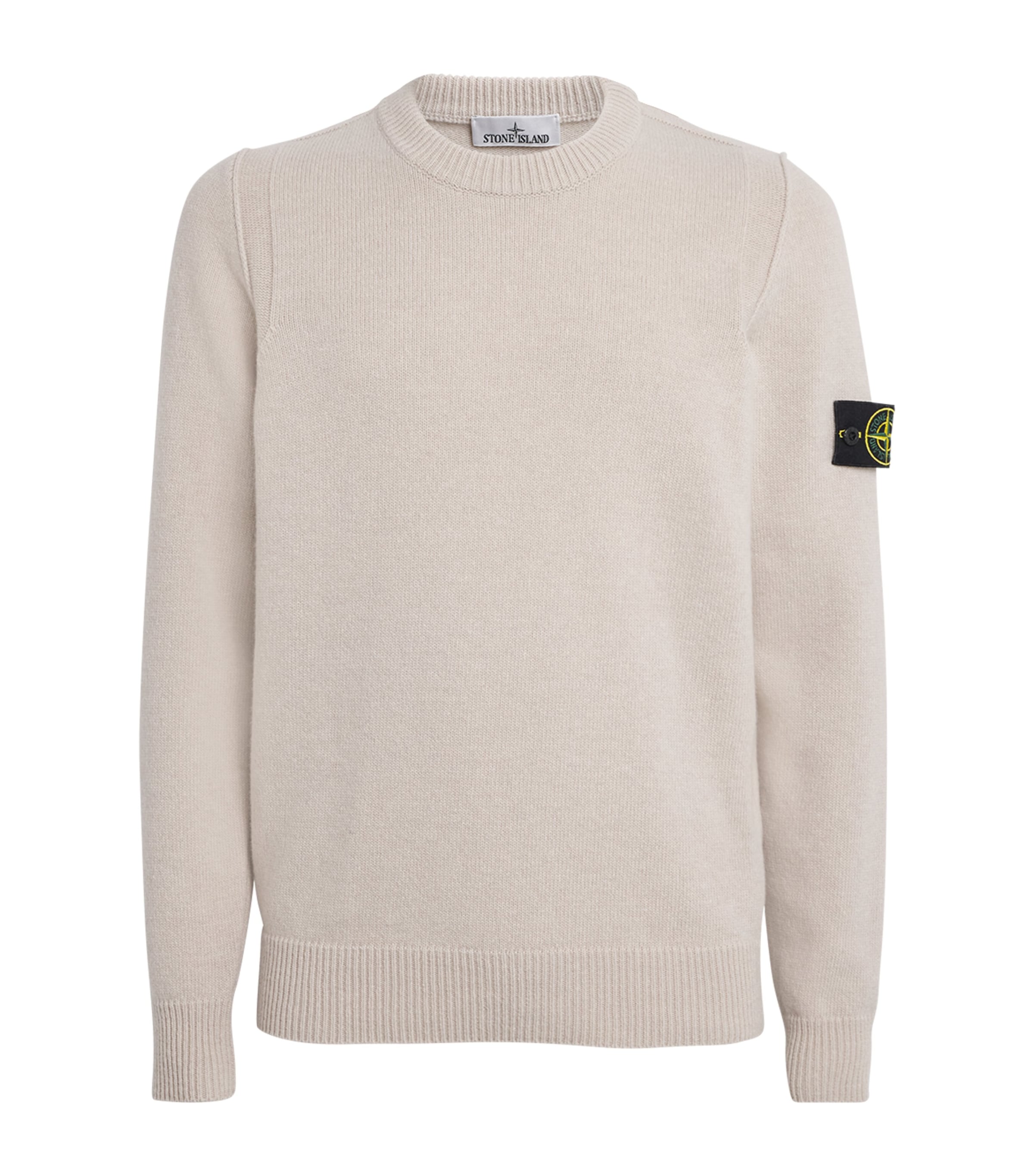 Beige Lambswool-Blend Sweater