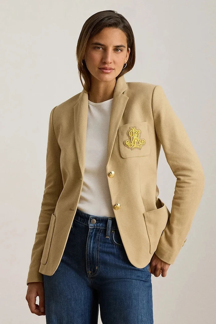 Lauren Ralph Lauren tek düğmeli kadın pamuk elastan ceket