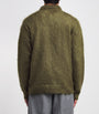 Auralee Green Super Kid Mohair-Wool Brushed Polo Sweater