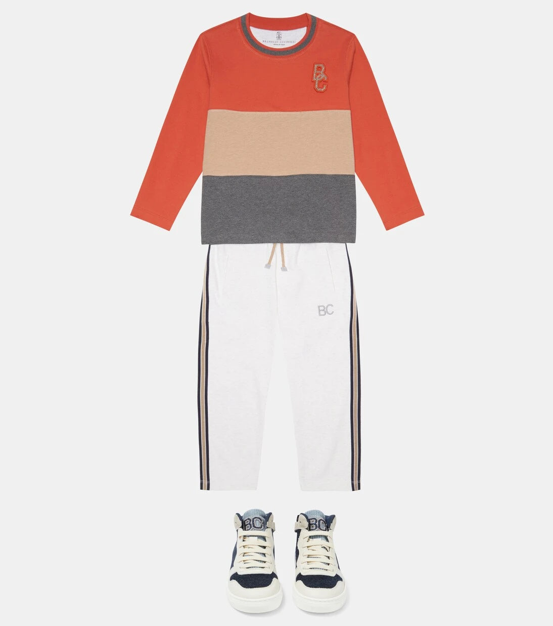 Brunello Cucinelli Kids - Çizgili pamuklu kazak