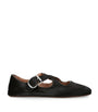 Alaïa Brown Pony Hair Criss-Cross Ballet Flats