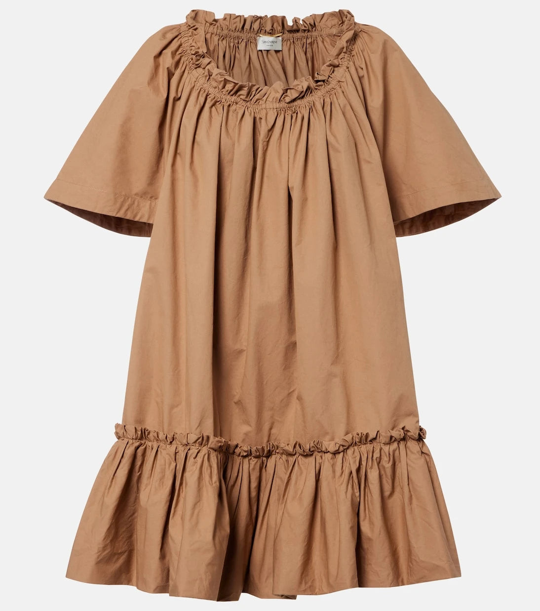 Saint Laurent - Ruffled cotton minidress