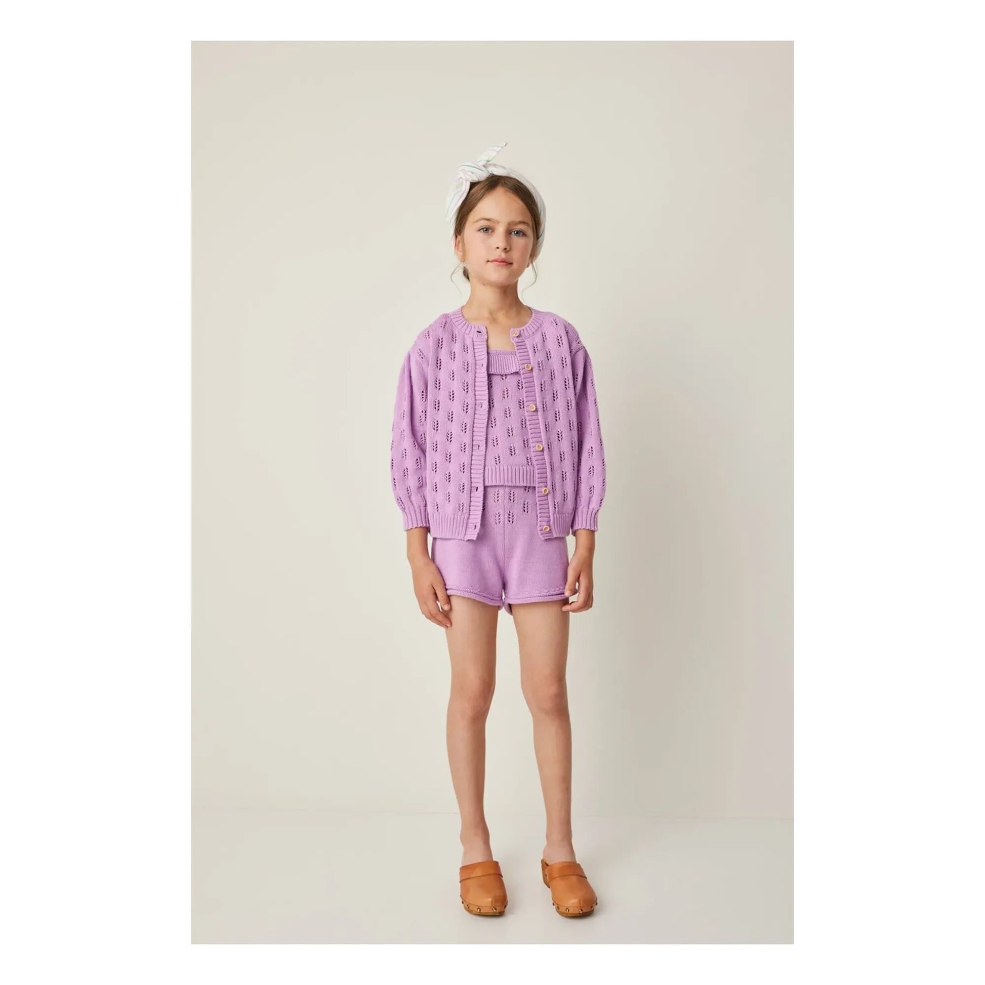 Tocoto Vintage - Cardigan Maille Fleurs | Lilac