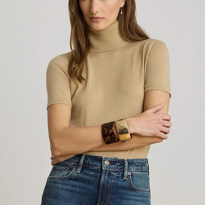 Lauren Ralph Lauren kadın polo, ipek eklemeli
