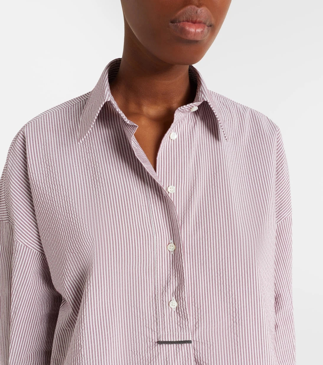 Brunello Cucinelli - Striped cotton-blend shirt
