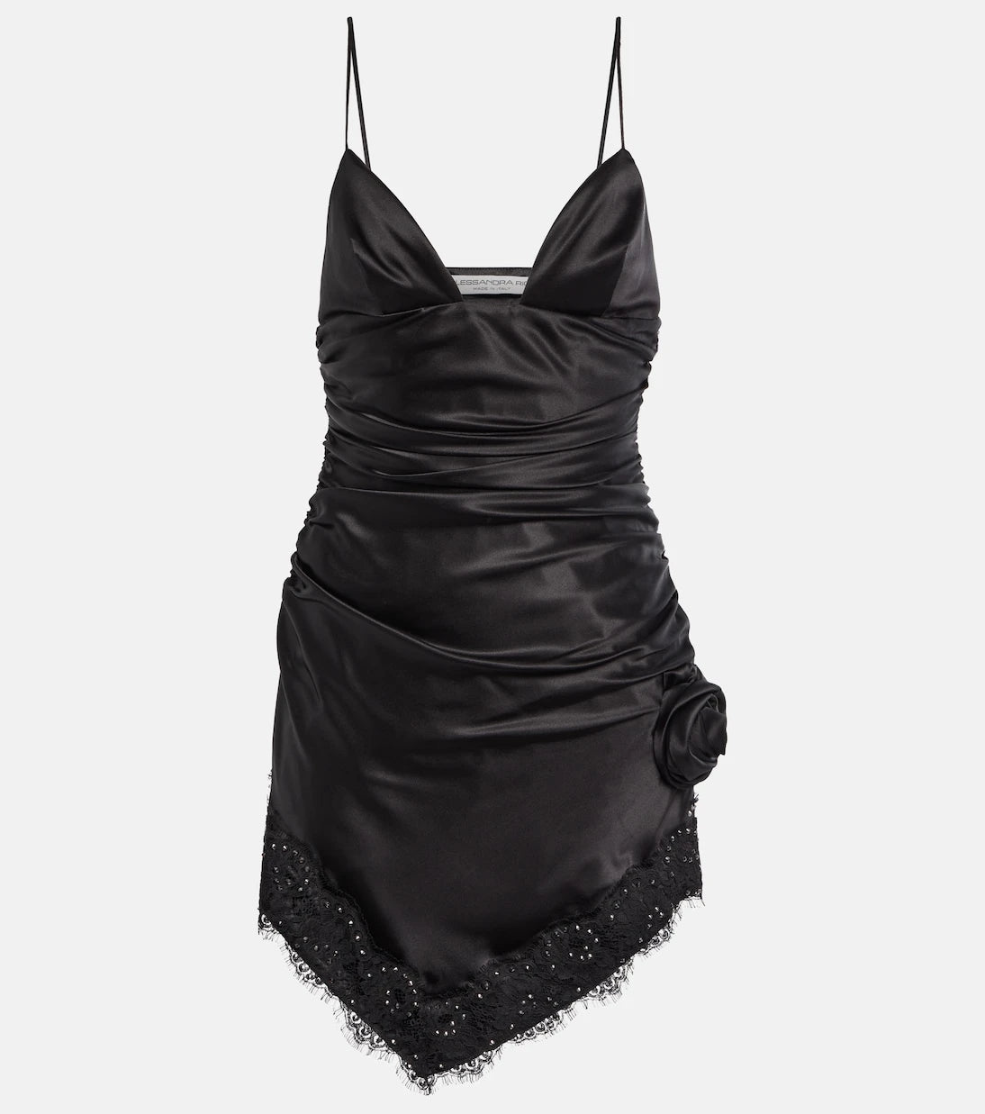 Alessandra Rich - Embellished silk-blend satin minidress