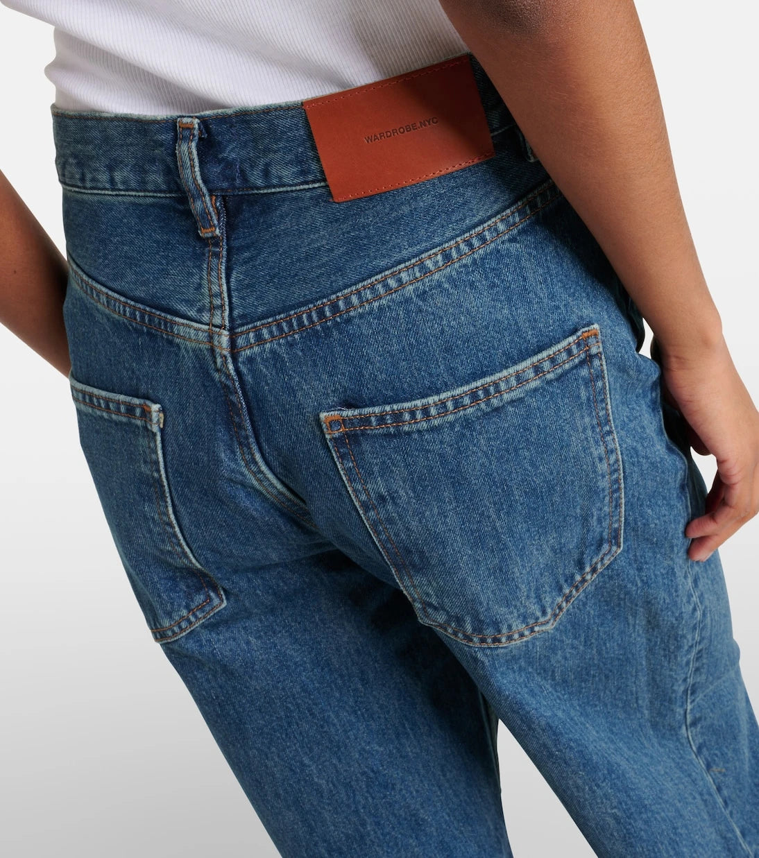 Wardrobe.NYC - Yüksek belli düz kesim kot pantolon