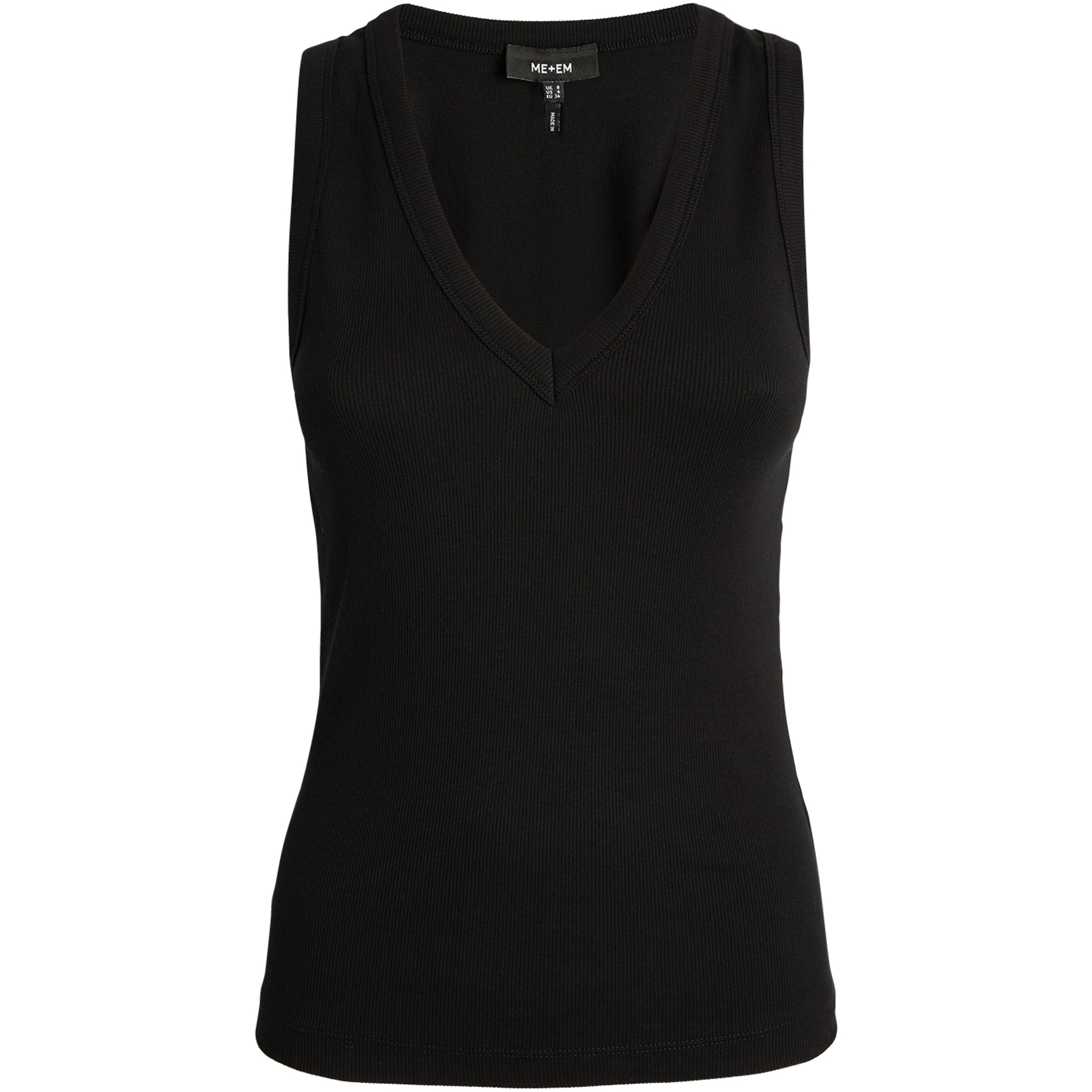 ME+EM Black V-Neck Ribbed Ultimate Vest